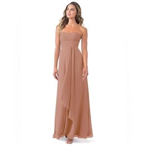 Azazie champagne rose bridesmaid dress